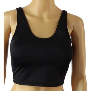 Women's sexy tank top, summer slim fit yoga top, black color, size S(254)